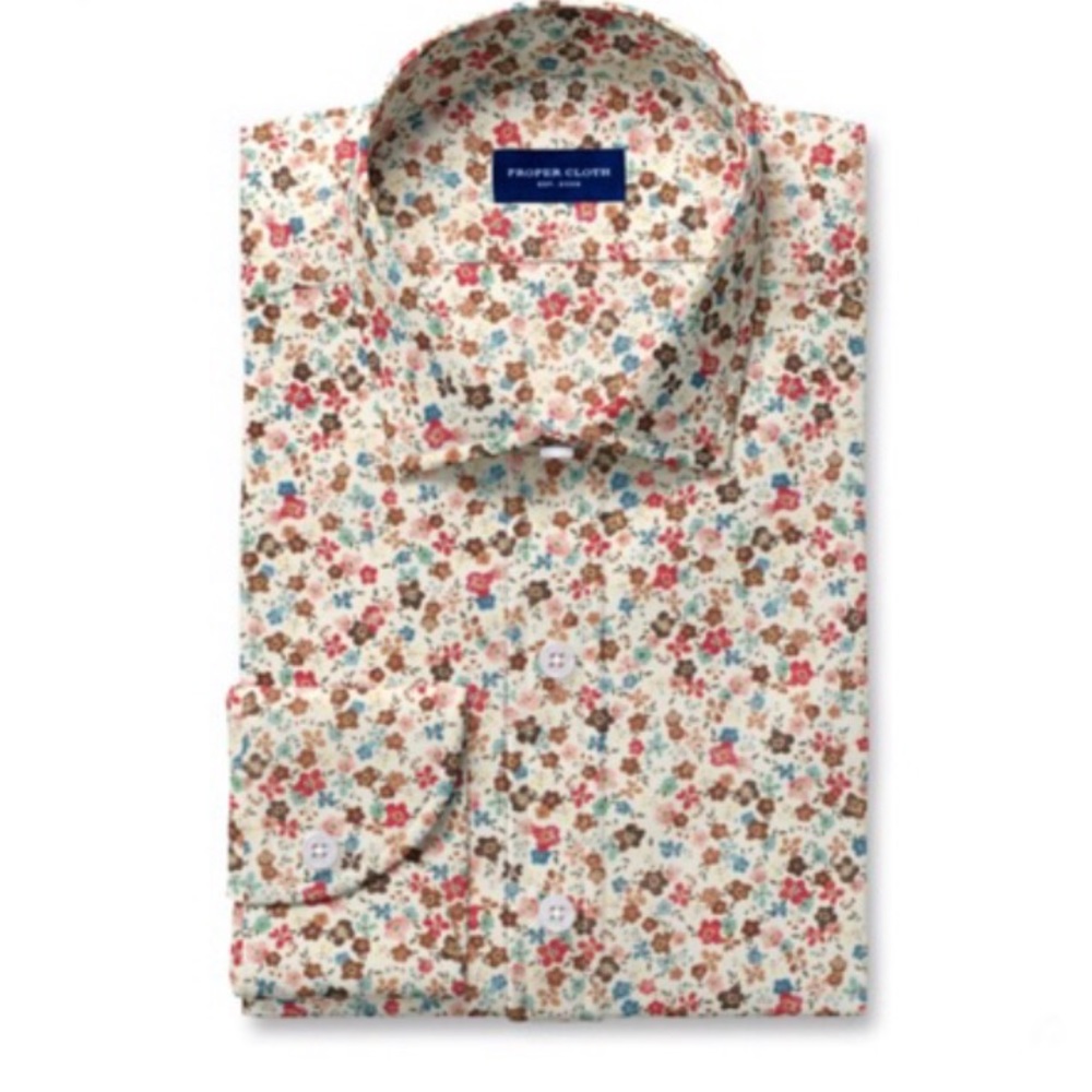 NWOT Proper Cloth Men’s Floral Print Shirt